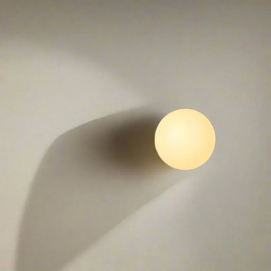 Minimalist Frosted Glass Wall Light With Iron Base